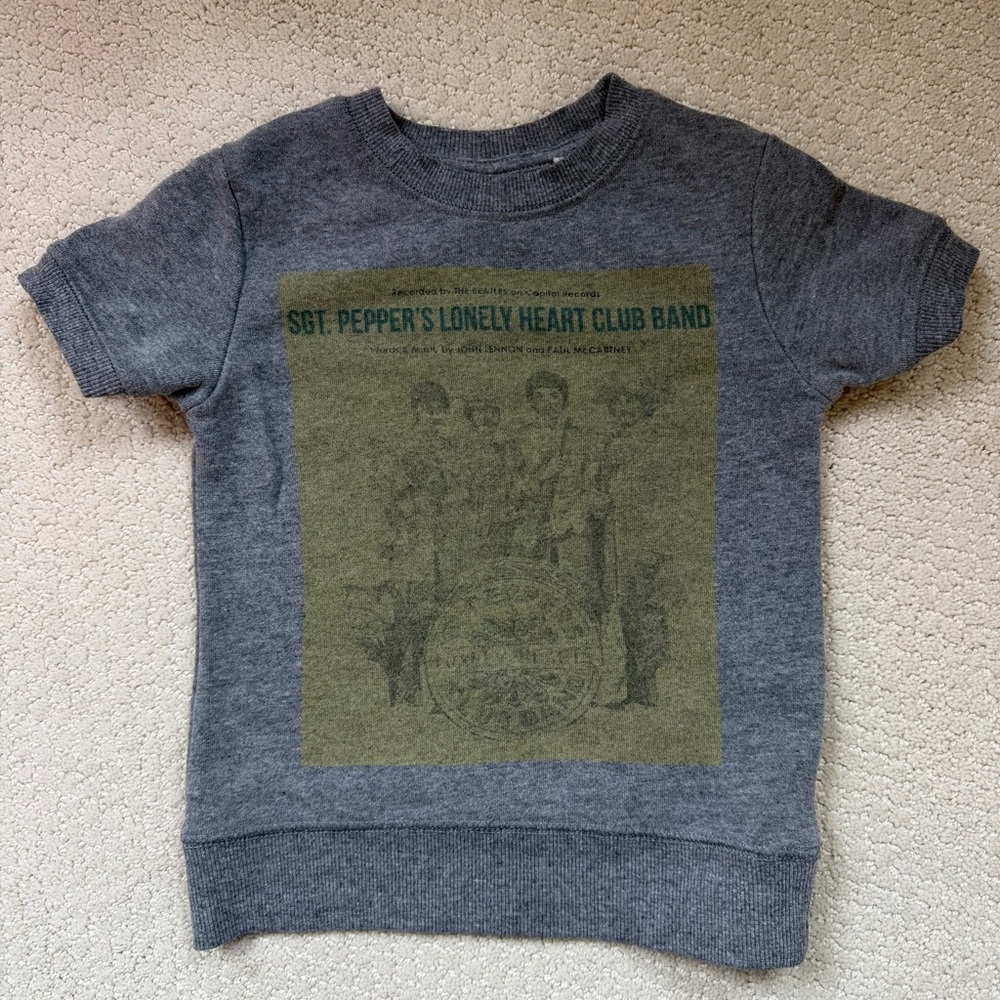 Junk Food Clothing Gray Sgt. Pepper's Lonely Heart Kids T-Shirt The Beatles
